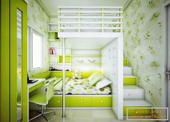 зелёный Innenraum eines Kinderzimmers для двух девочек