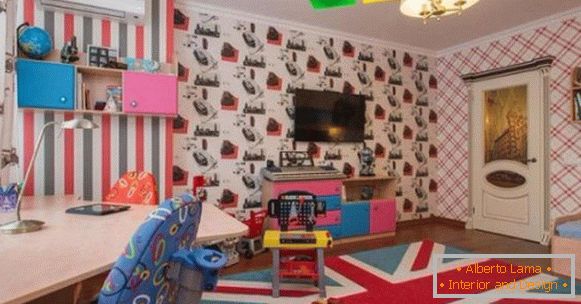 Innenraum eines Kinderzimmers для мальчика в лондонском стиле