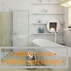 Badezimmerdesign in weißer Farbe