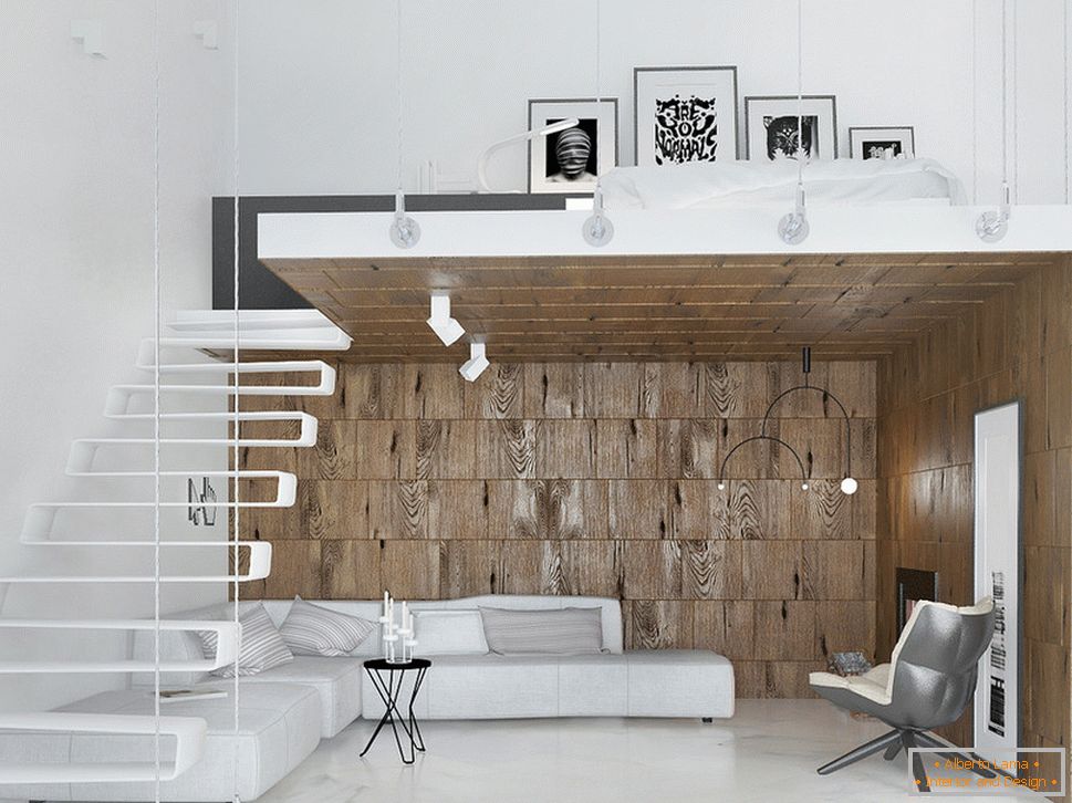 Studio-Apartment im minimalistischen Stil