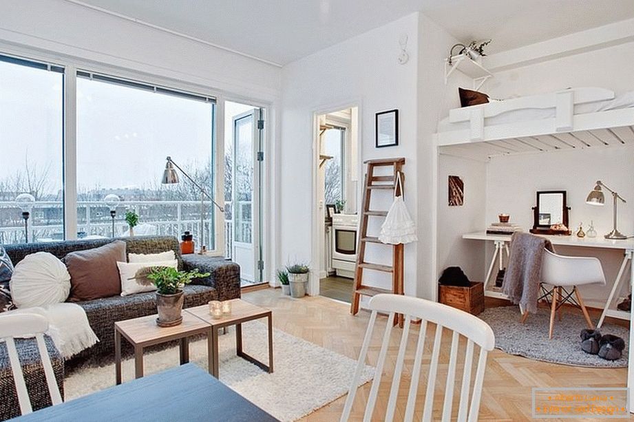 Studio-Apartment im skandinavischen Stil