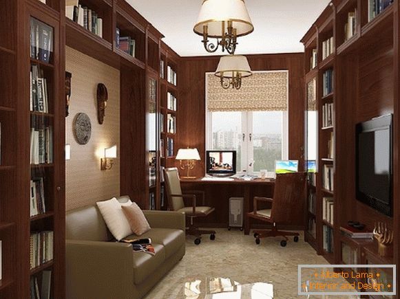 Möbel für ein Büro in einer Wohnung in einem klassischen Stil Foto 5
