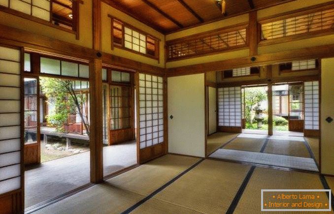 Das Layout des Innenraums im japanischen Stil