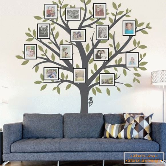 Stammbaum - ein Aufkleber für die Verzierung der Wände