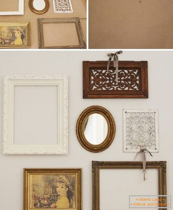 Wie hängt man einen Rahmen für Fotos an die Wand mit eigenen Händen