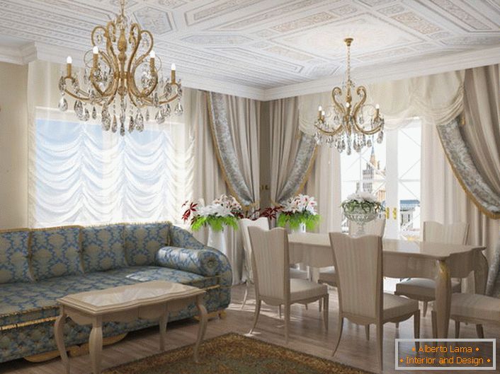 Das Wohnzimmer im Art Nouveau-Stil wird den exquisiten Geschmack des Hausbesitzers unterstreichen.