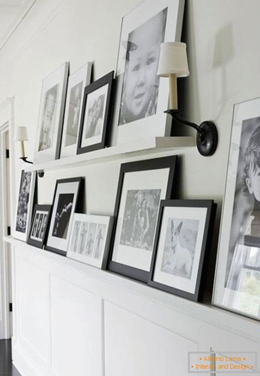 Schwarz-Weiß-Fotos in der Gestaltung des Korridors