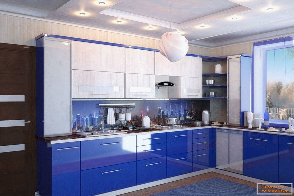 Küche in blau