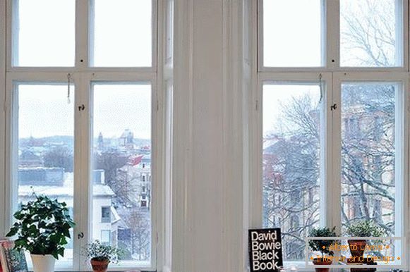 Fensterdekoration mit Büchern und Zimmerpflanzen