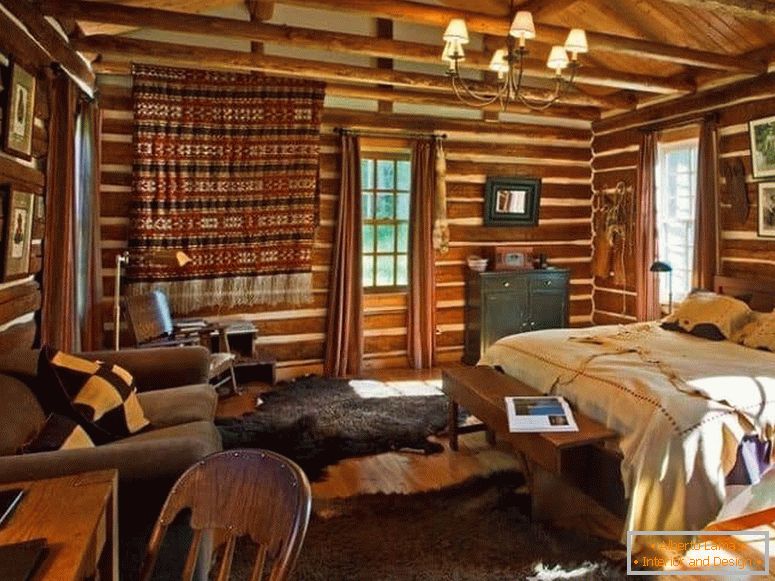 Schlafzimmer in einem Landhaus im Stil eines Landes