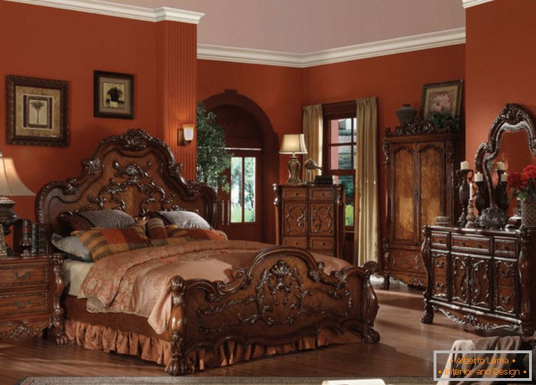 fabelhaft-traditionelle-Schlafzimmer-Dekoration-Ideen-mit-Holz-Möbel-einschließlich-Bett-auch-Kommoden-plus-Vanity-in-einzigartige-Stil-wieder-feine-Beleuchtung-Leuchten-Design