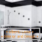 Schwarzweiss-Käfig im Badezimmerdesign
