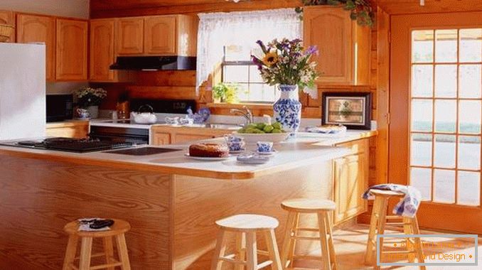 Küche aus Holz mit eigenen Händen in einem modernen Stil, Foto 3