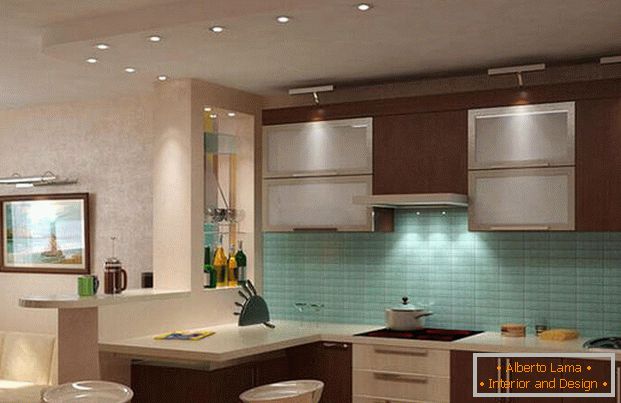 Design der modernen Wohnzimmer Küche