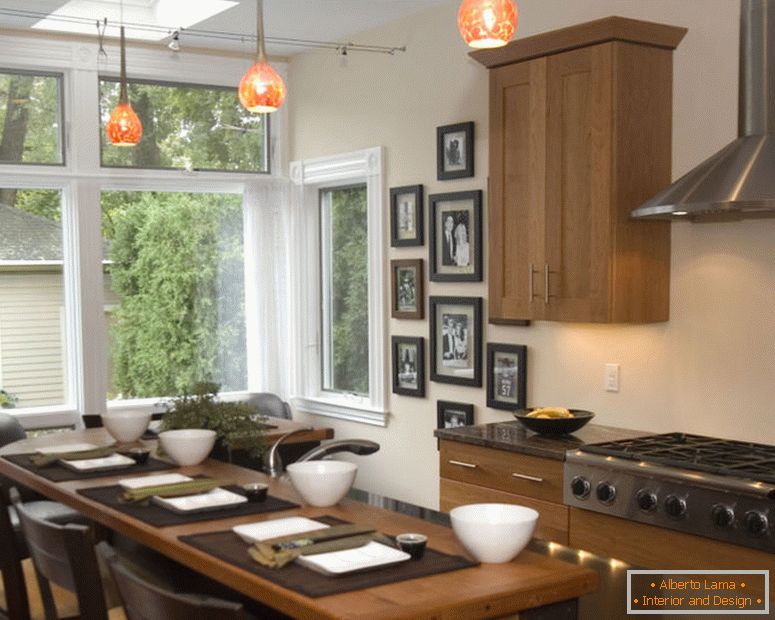 Dekoration-Küche-Design-mit-großen Fenstern-und-Esszimmer-Möbel-Fenster-Küche-Großbild-Fenster-Designs