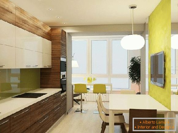 Küche, kombiniert mit einem Balkon, Foto 1