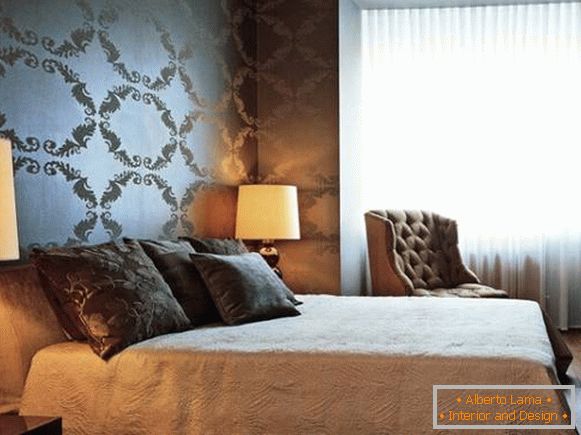 Luxus Tapete für Schlafzimmer in Glitzer Metall