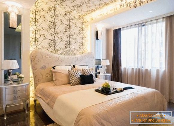 Kombinierte Tapete im Schlafzimmerfoto 2015