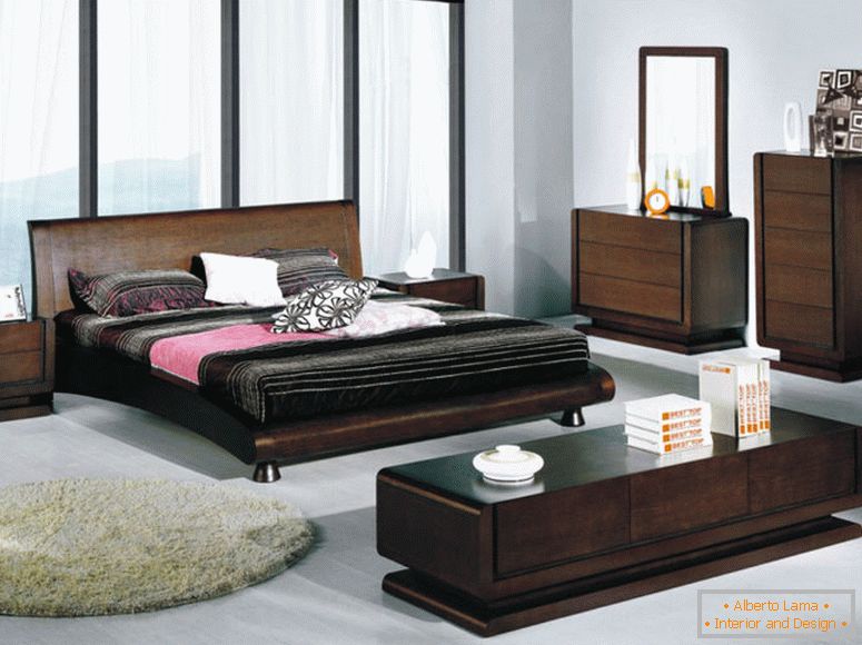 einfach-und-geräumige-Schlafzimmer-Dekoration-mit-braun-Holz-Möbel-wie-Waschtisch-und-Schubladen-modern-in-einfachen Farben