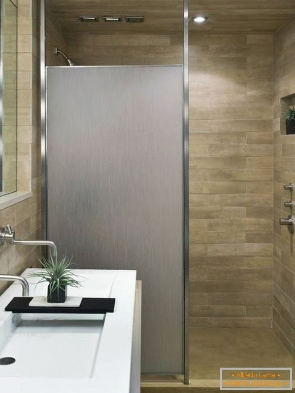 Metalltrennwand für Dusche ohne Duschwanne