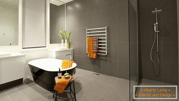 Badezimmerdesign in grau und minimalistisch