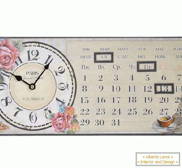 Uhr mit Kalenderwand, Foto 24