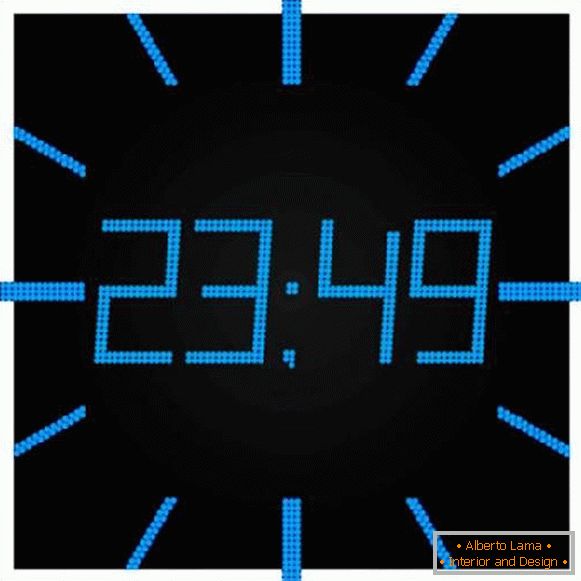 Uhr elektronische Wandleuchte leuchtend digital groß, Foto 29
