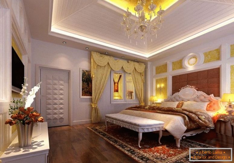Luxus-Master-Schlafzimmer-Designs-mit-Holz-Fach-Decke