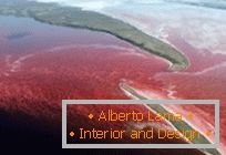 Ein ungewöhnlicher roter See in Nordkanada