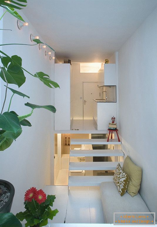 Nicht-Standard-Layout einer kleinen Wohnung