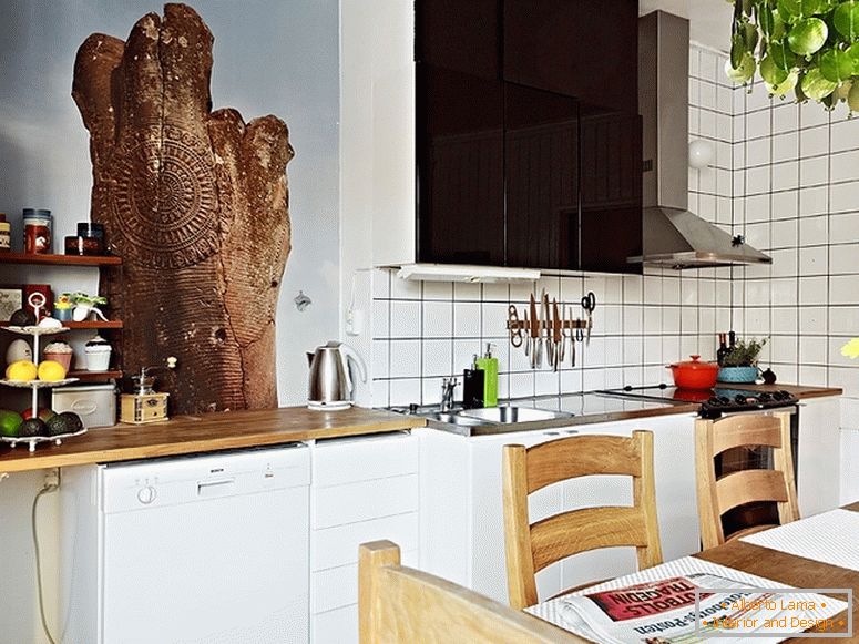 Kücheninnenraum in der skandinavischen Art