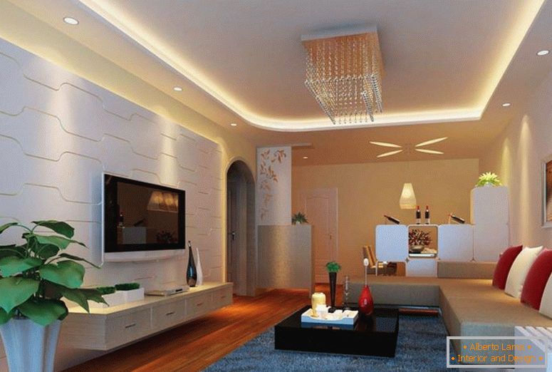 abgehängte Decke-Pop-Design-Beleuchtung-für-Wohnzimmer-Interieur-Wand-Verkleidung-2014
