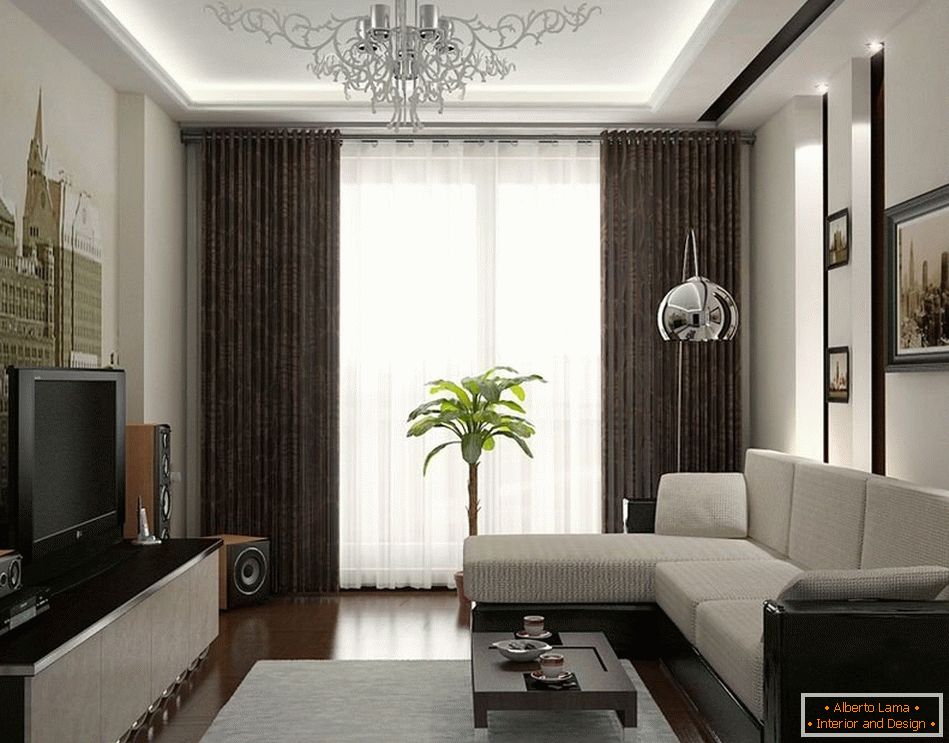 Wohnzimmer mit Fototapete