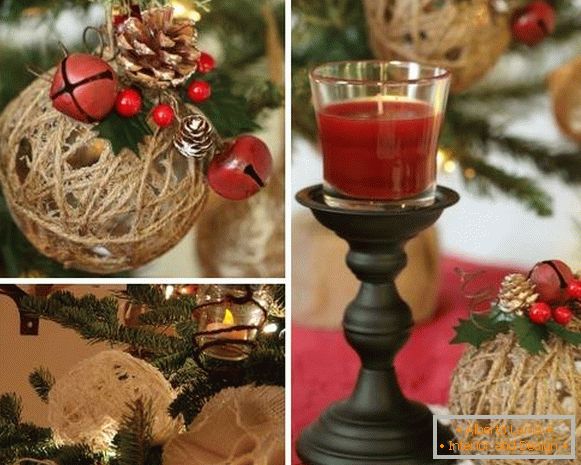 Weihnachtskugeln aus Fäden - Foto von handgefertigten Artikeln