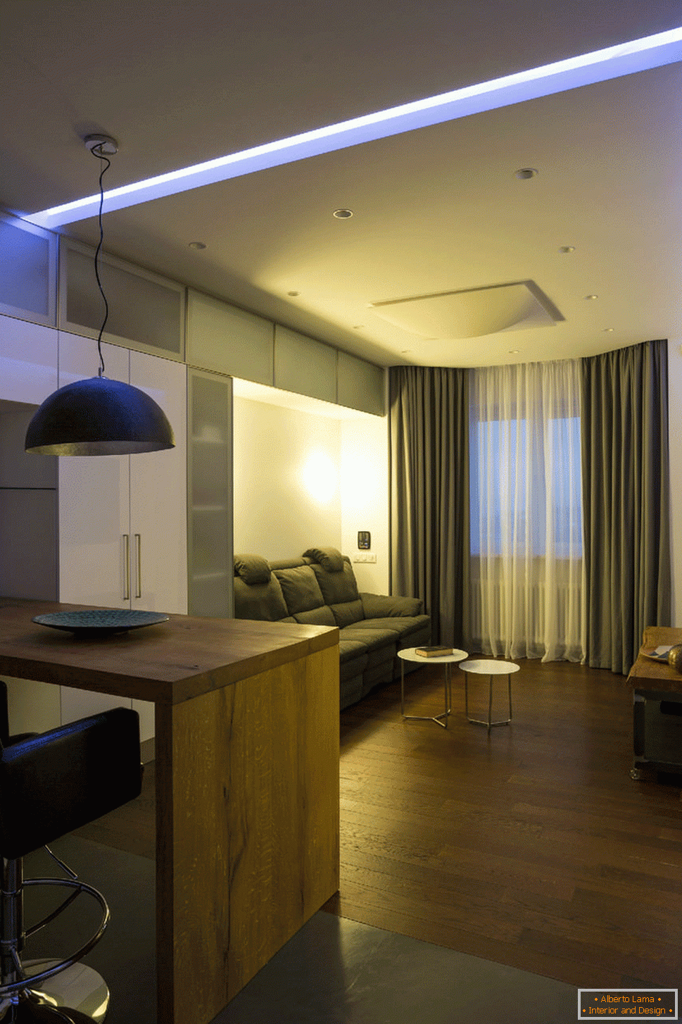 Beleuchtung in einer Wohnung mit kontrollierter Beleuchtung