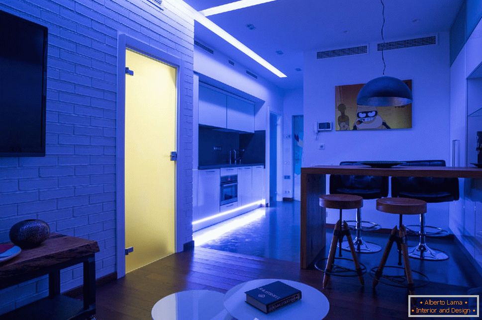 Beleuchtung in einer Wohnung mit kontrollierter Beleuchtung