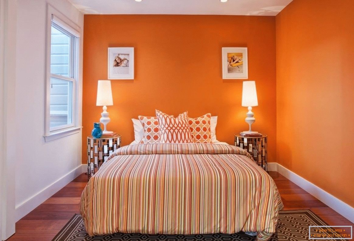 Orange Farbe im Schlafzimmer