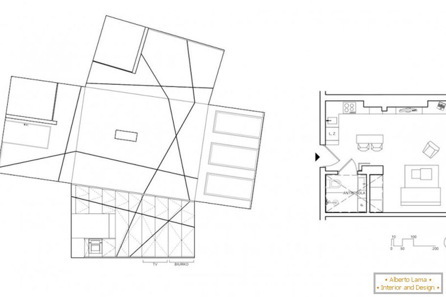 Der Plan der Studio-Wohnung Peter's Flat