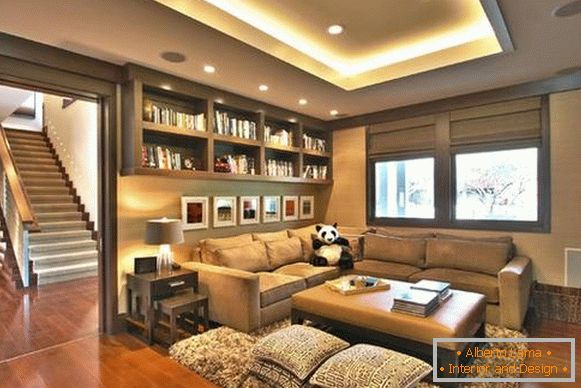 Beleuchtung Multi-Level-LED-Deckenleiste im Wohnzimmer