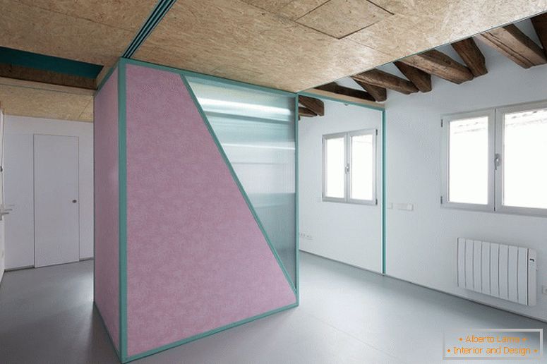 Tolles Apartment-Projekt: ein Cabrio-Raum in gefalteter Form