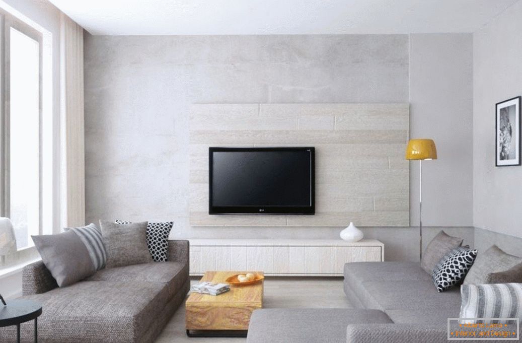 Graues Sofa in einem modernen Innenraum
