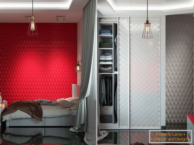 Ein sattes Rot im Design des Schlafzimmers