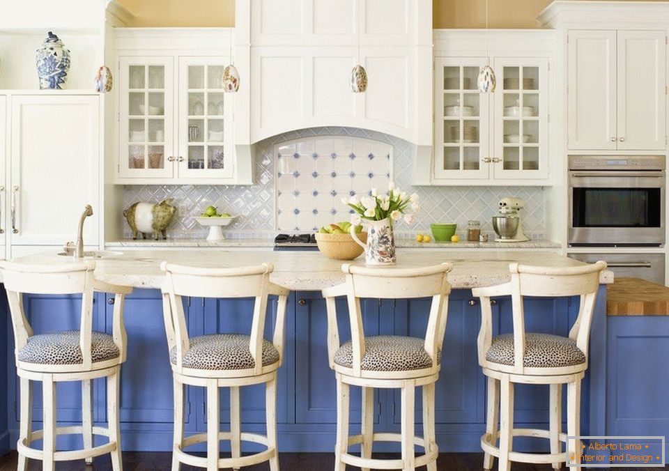 Blaue Küchenmöbel