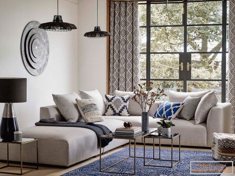Die Kombination von Möbeln und Textilien
