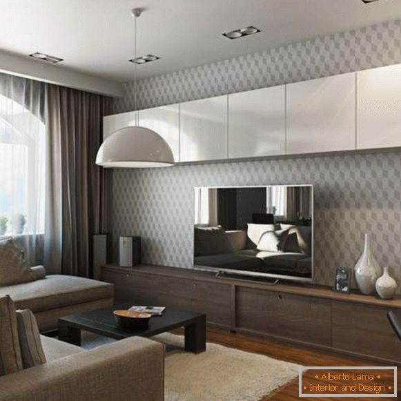 Das Design der Halle in einer Wohnung in einem modernen Stil - ein Foto in neutralen Tönen