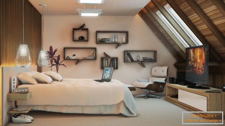 Künstler-Schlafzimmer-Dachboden