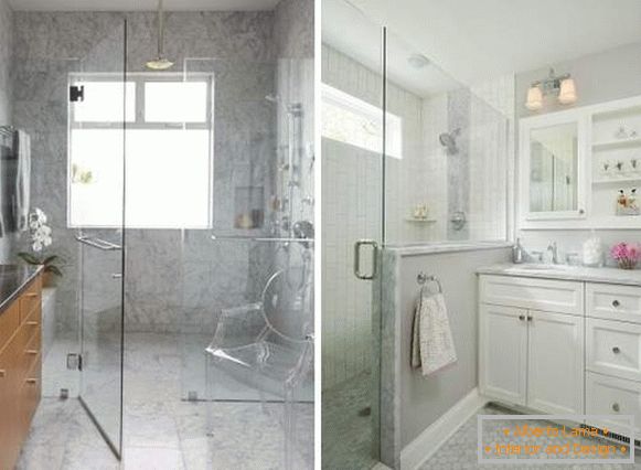 Glastüren für das Badezimmer - wie man eine Dusche ohne Kabine macht