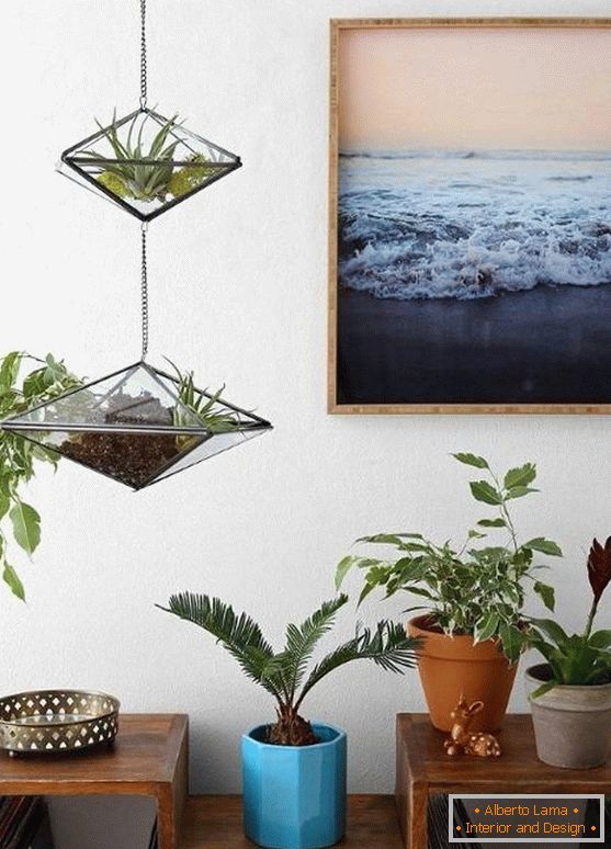 Anhänger Dekoration - Glastöpfe mit Pflanzen