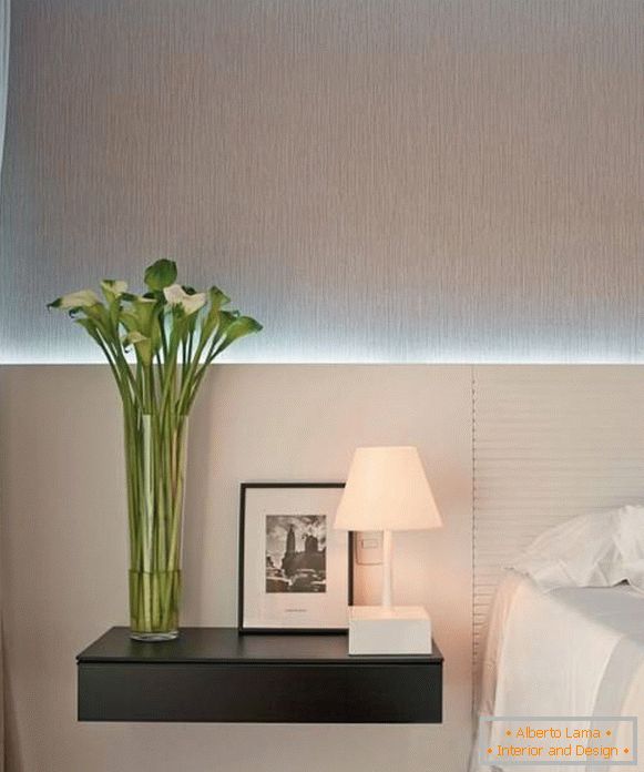 LED-Hintergrundbeleuchtung im Schlafzimmer