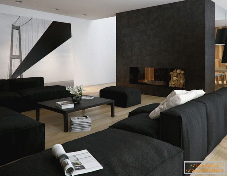 Design-Interieur-Wohnzimmer-in-Weiß-Schwarz-Töne1